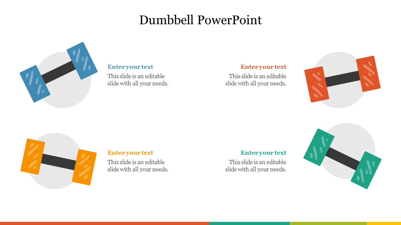 Incredible Dumbbell PowerPoint Template Presentation
